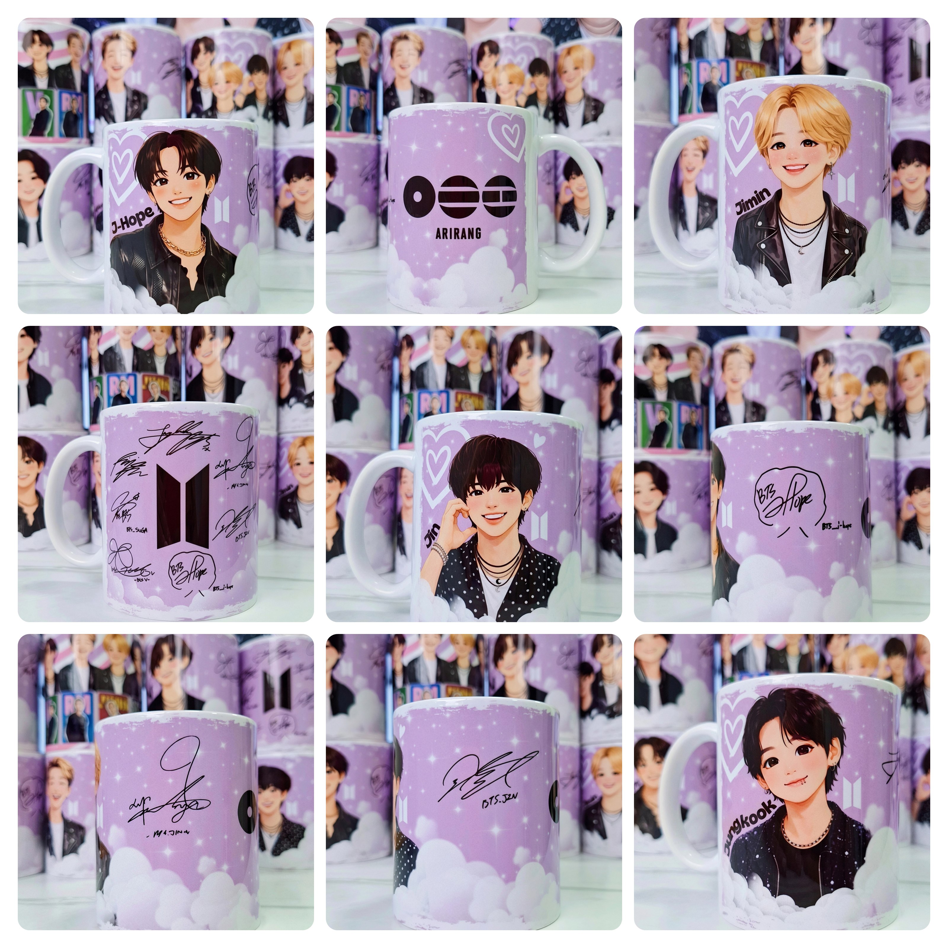 6 Artes para Caneca BTS Fãs  Arquivo em Jpg 4