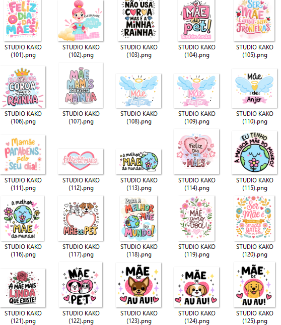 Pacote com + de 200 Frases para Dia Das Mães em Png  6