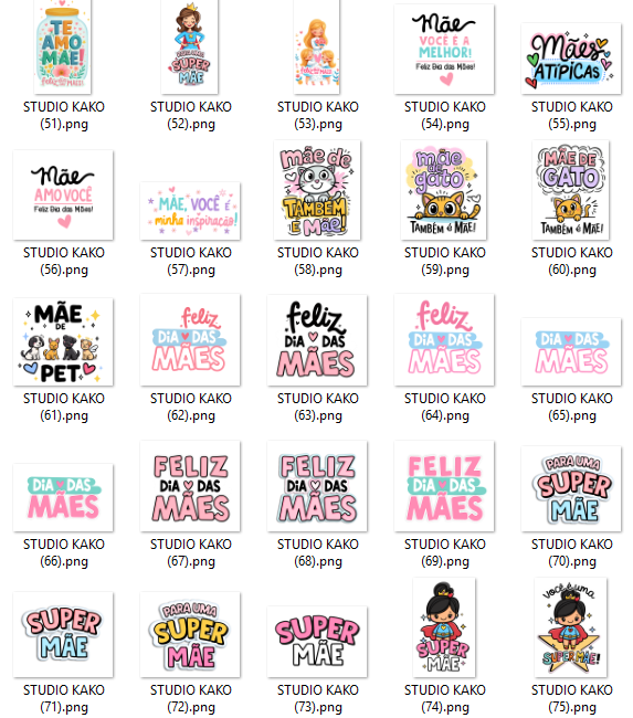 Pacote com + de 200 Frases para Dia Das Mães em Png  7