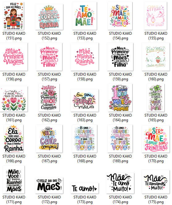 Pacote com + de 200 Frases para Dia Das Mães em Png  8