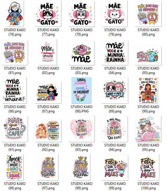Pacote com + de 200 Frases para Dia Das Mães em Png  15