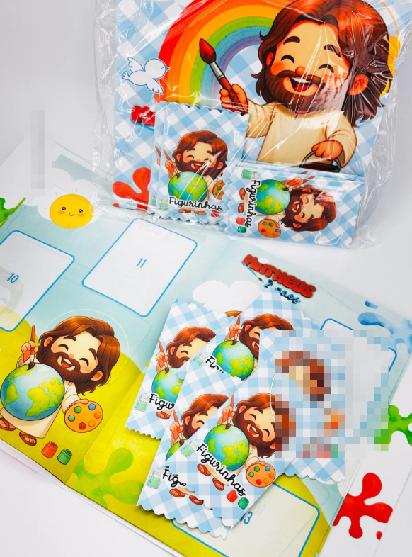 Arquivo Álbum de Figurinhas Jesus O maior Pintor do Mundo Cristão Infantil Arquivo em Pdf 4