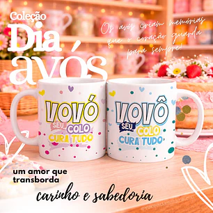 9 Artes para Caneca Dia dos Avós Arquivo Editável 