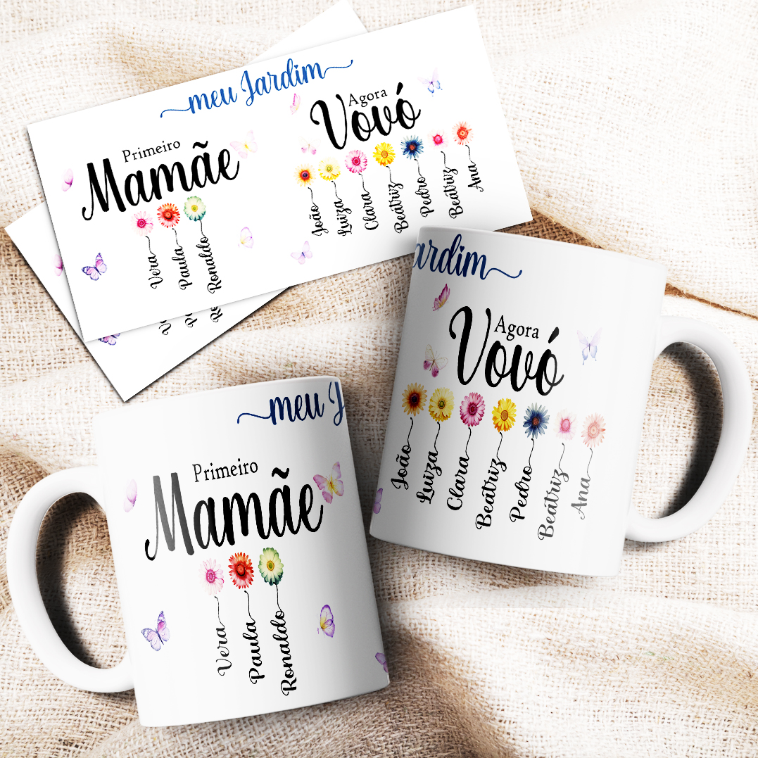 4 Artes para Caneca Jardim Vovó Arquivo Editável  2