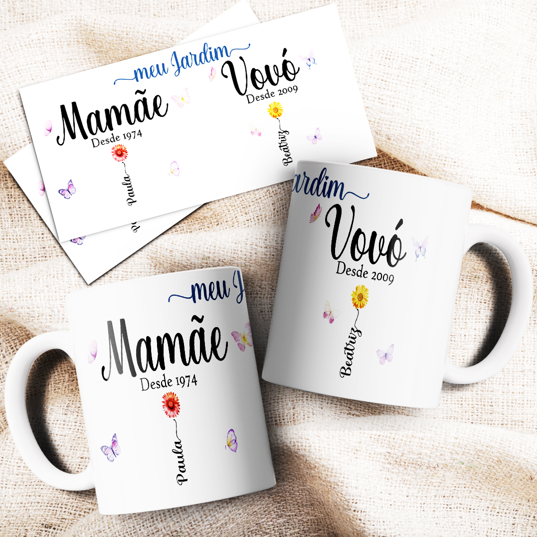 4 Artes para Caneca Jardim Vovó Arquivo Editável  3