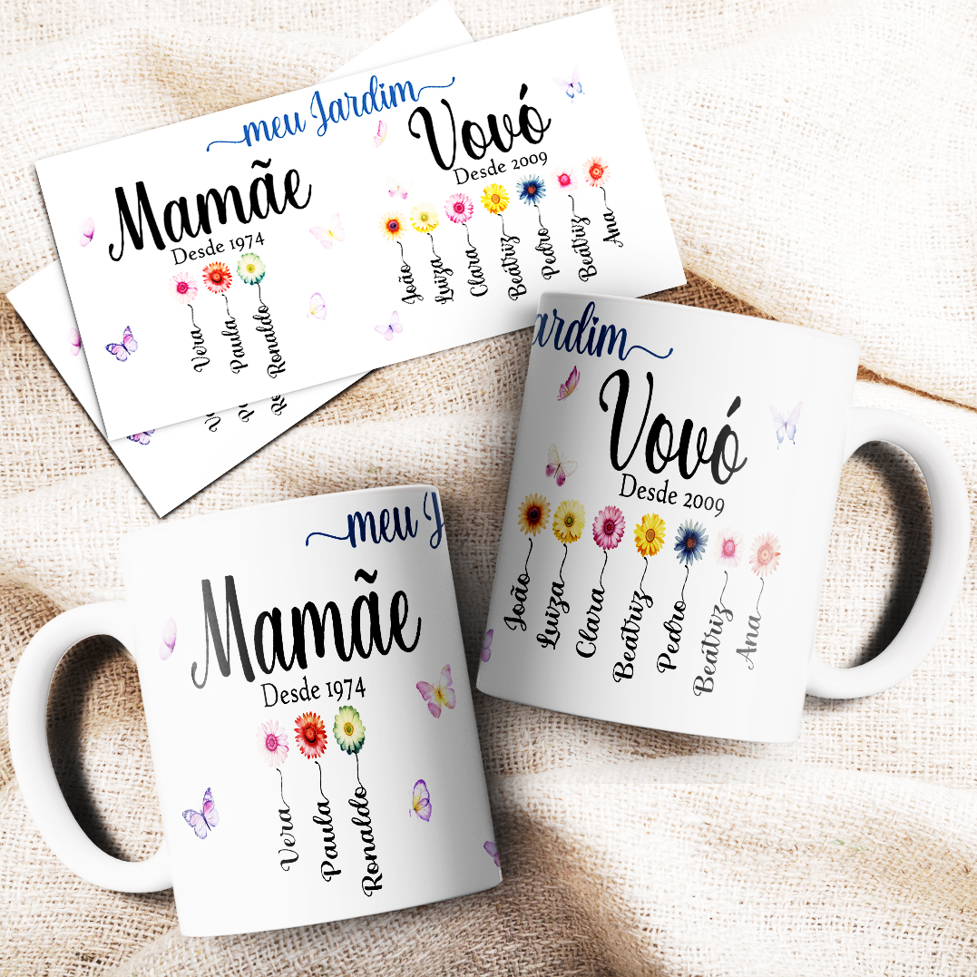 4 Artes para Caneca Jardim Vovó Arquivo Editável  4