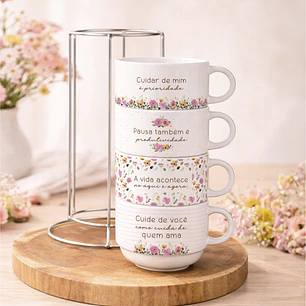 Artes para Torre de Xícaras Frases Motivacional Arquivo Editável 