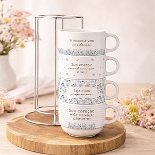 Artes para Torre de Xícaras Frases Motivacional Arquivo Editável 