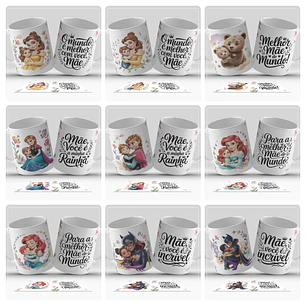 26 Artes para Caneca Mães e filhos Dia das mães Arquivo em Jpg