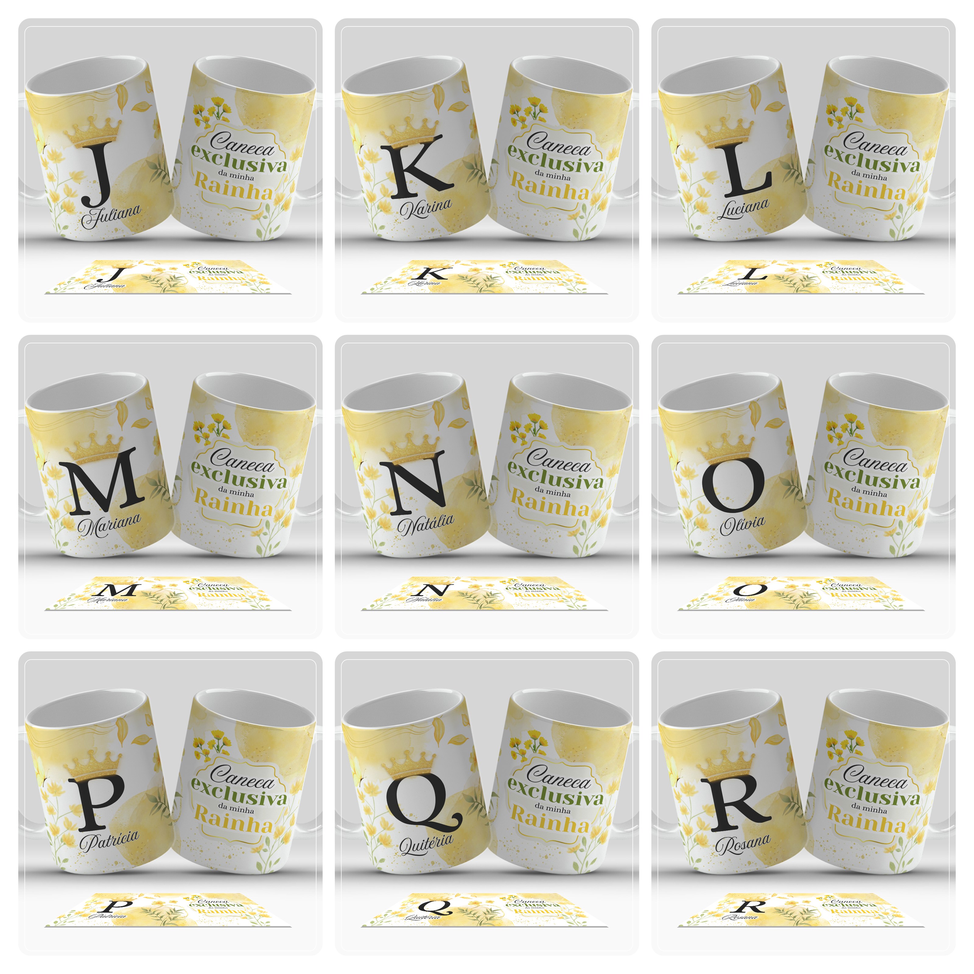 26 Artes para Caneca Alfabeto Minha Rainha Arquivo em Jpg  1