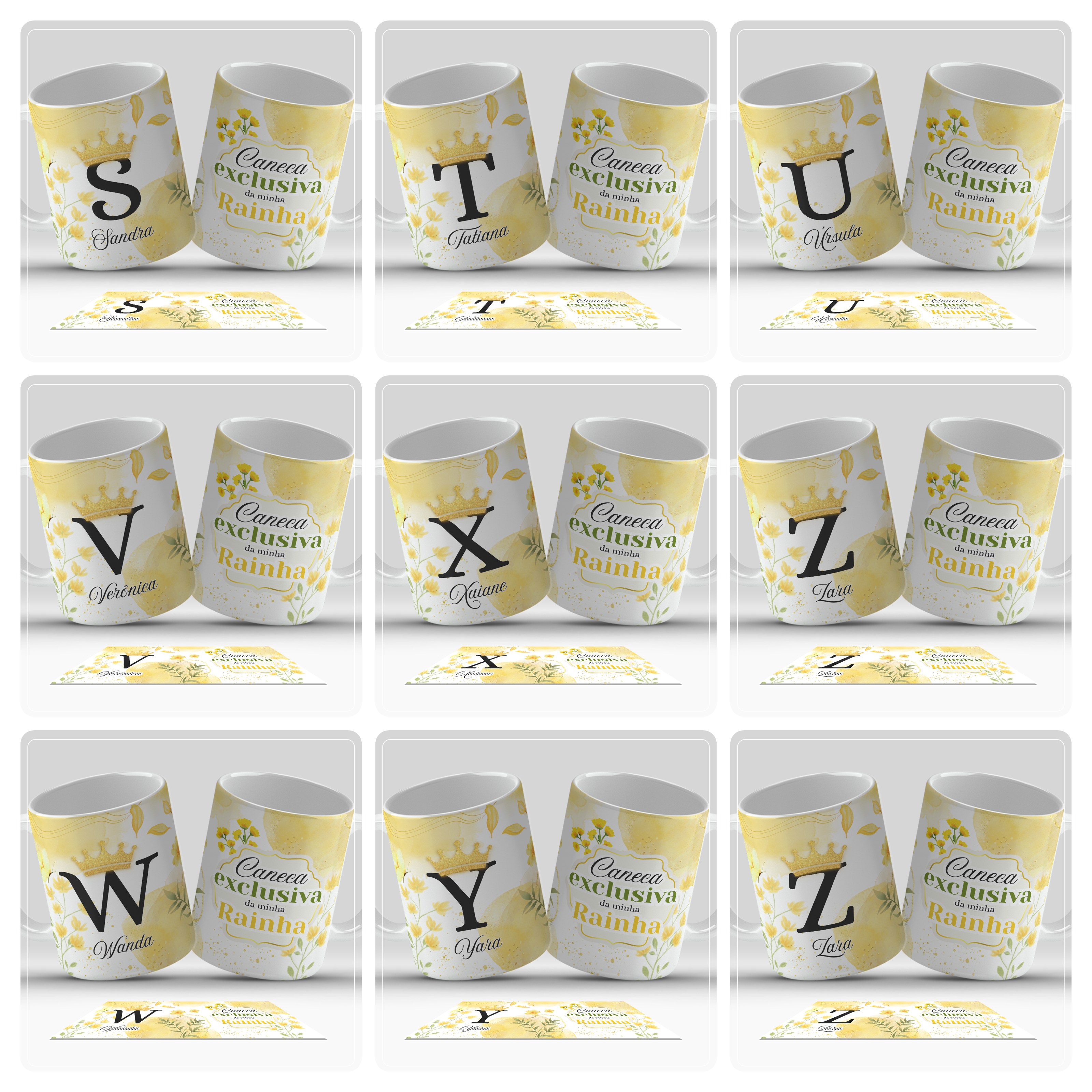 26 Artes para Caneca Alfabeto Minha Rainha Arquivo em Jpg  2