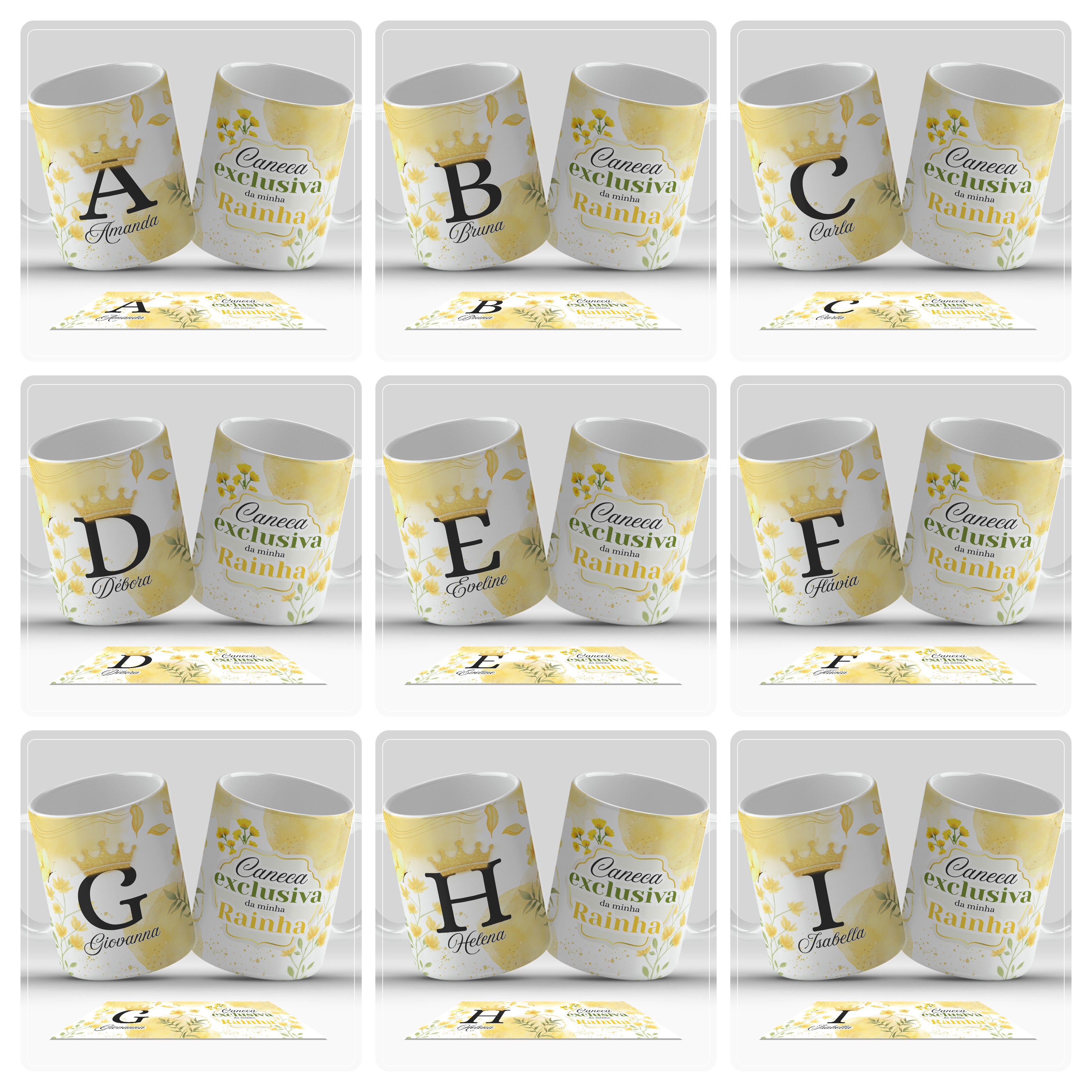 26 Artes para Caneca Alfabeto Minha Rainha Arquivo em Jpg  3