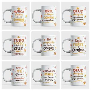 16 Artes para Caneca e Camisa Frases Religiosas Arquivo em Jpg