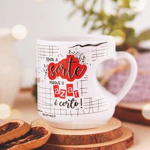 Artes para Caneca Box Tenta a sorte porque o azar é certo em Png 