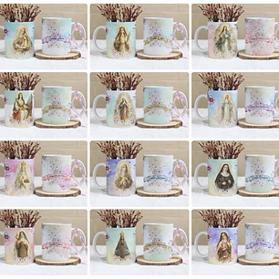 14 Artes para Caneca Santinhos Católicos Arquivo Editável