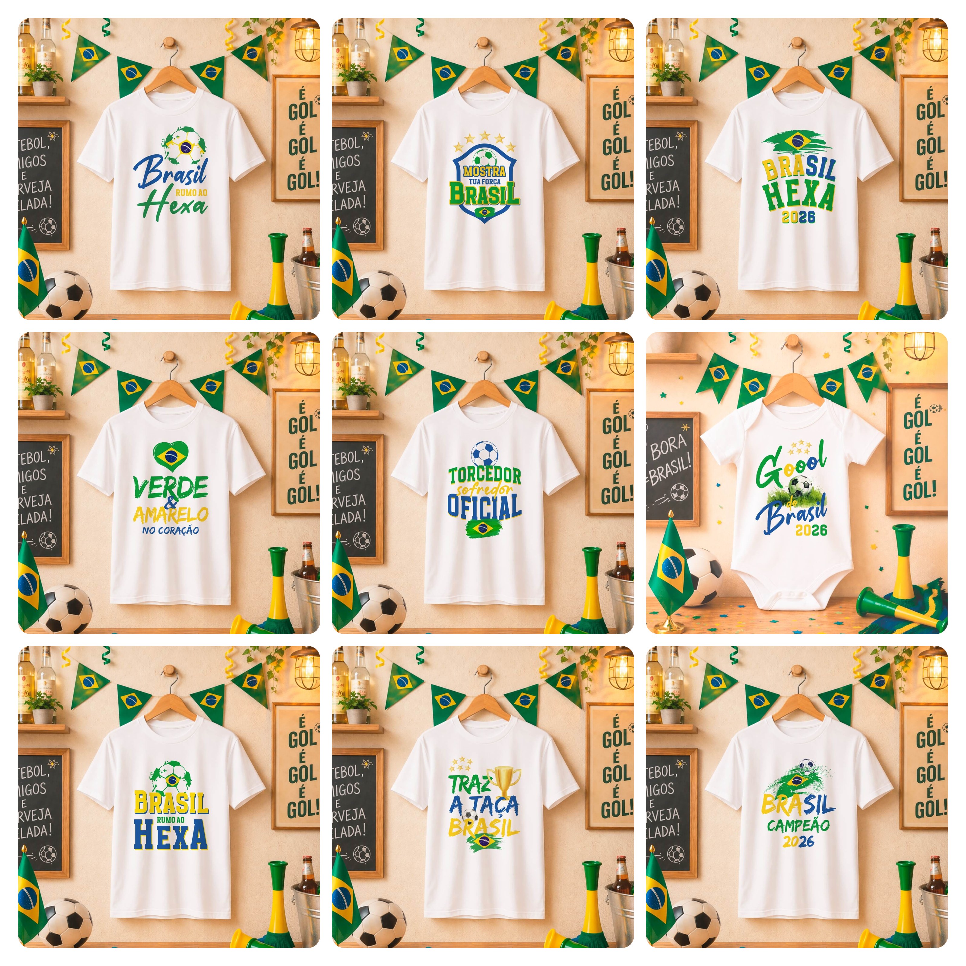 20 Artes para Camisa Copo Copa do Mundo 2026 Brasil Arquivo Editável 2
