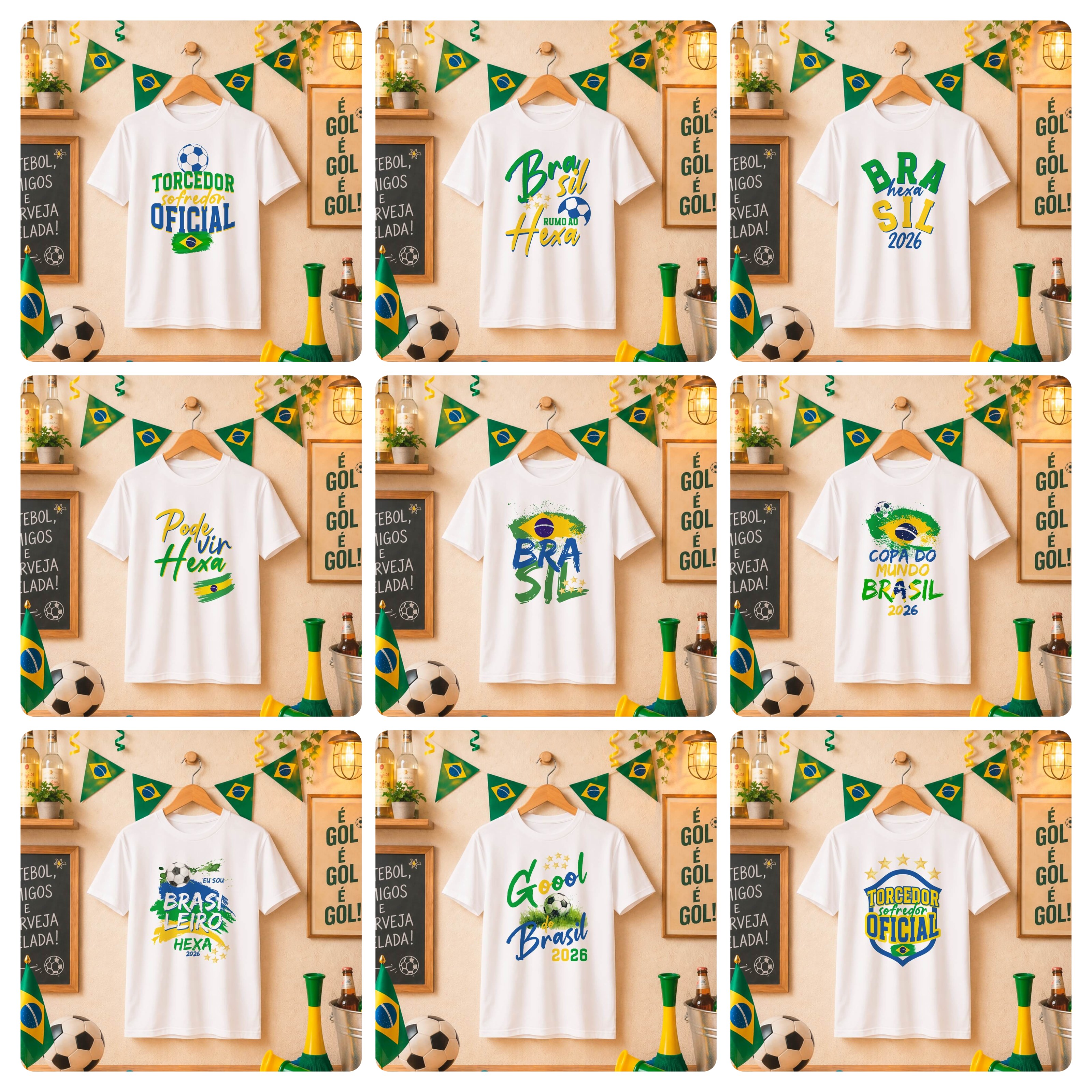 20 Artes para Camisa Copo Copa do Mundo 2026 Brasil Arquivo Editável 3