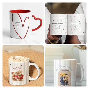 22 Artes para Caneca e Azulejo Dia dos Namorados Arquivo Editável 