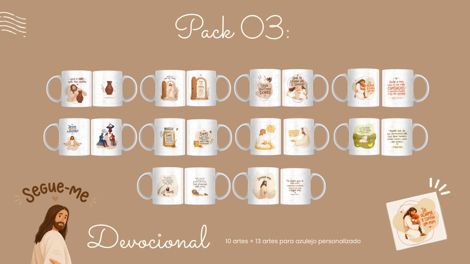 23 Artes para Caneca e Azulejo Devocional Ilustrado Arquivo Editável  10