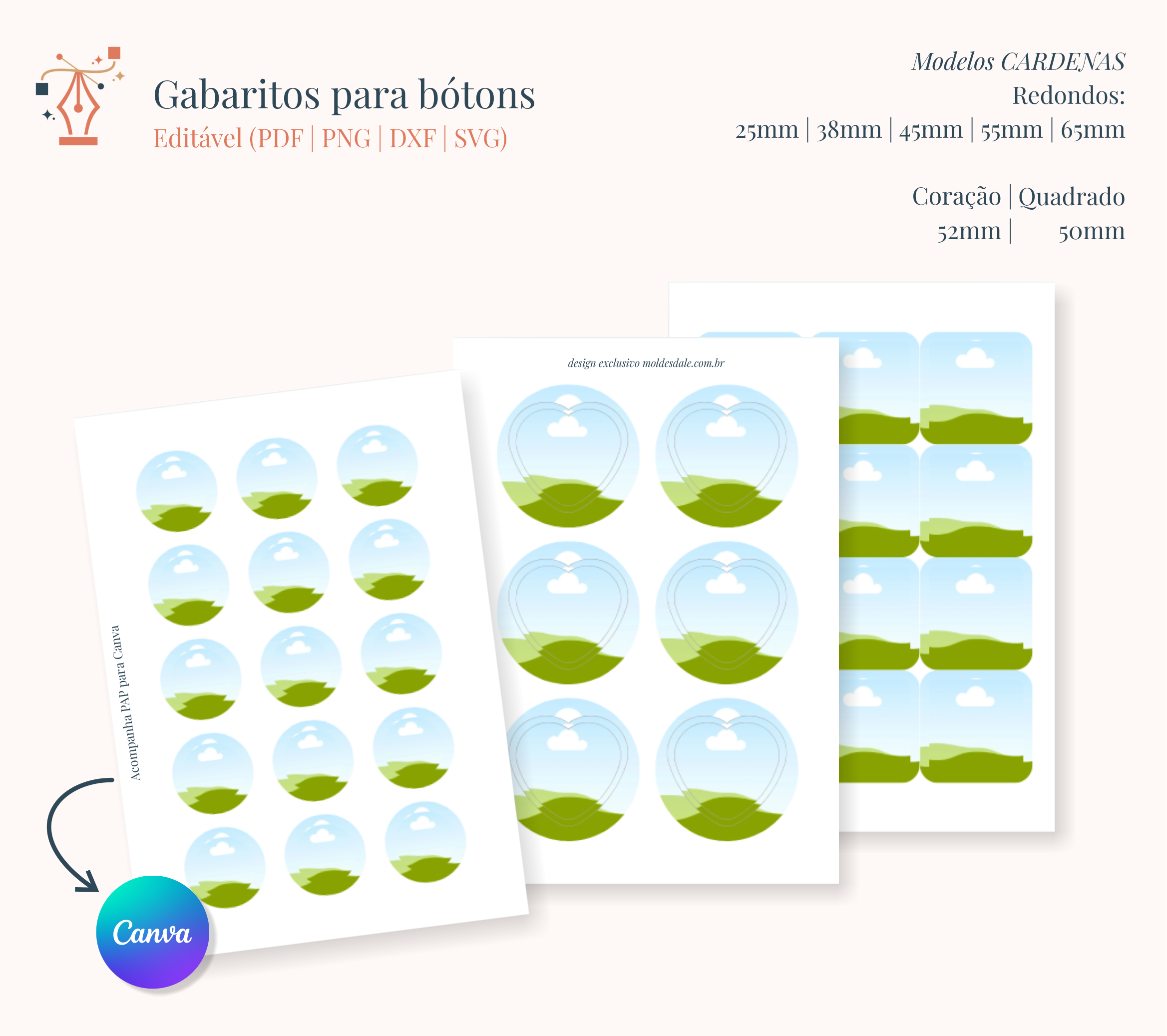 Arquivo para Gabaritos Botons Tamplates 1