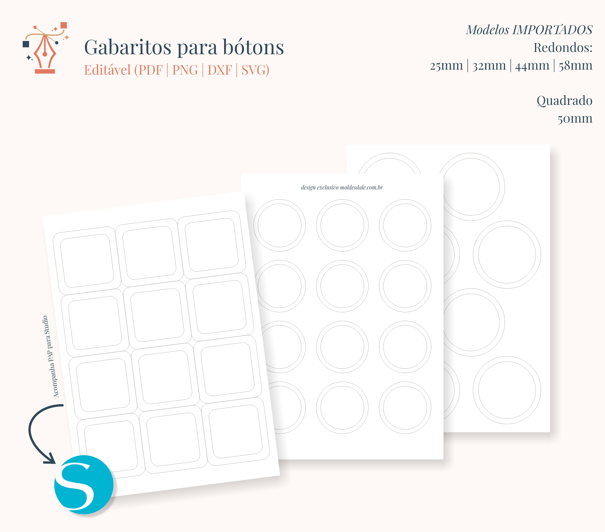 Arquivo para Gabaritos Botons Tamplates 2