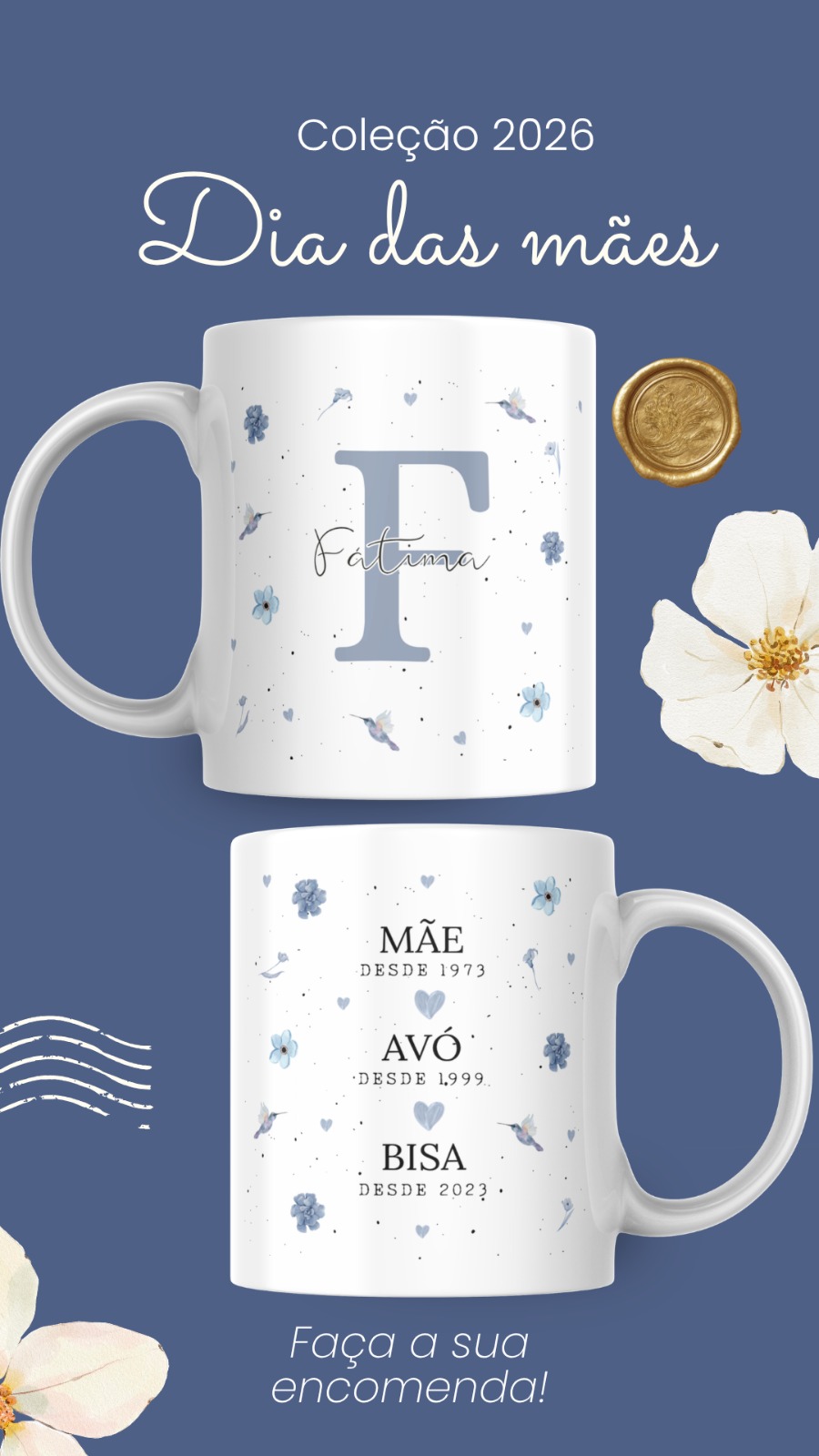 Artes para Caneca Frases Alfabeto Iniciais Arquivo Editável em Canva 3