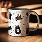 Arte Caneca Gatinhos Pretos Arquivo em Png - Miniatura 2