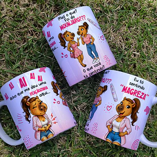 Arte Caneca Ai ai ai acho que me deu uma “reaçãozinha” aqui... Mas o que? Foi do Mounjaro??? E o que você está sentindo? Eu tô sentindo “magreza” Arquivo Editável