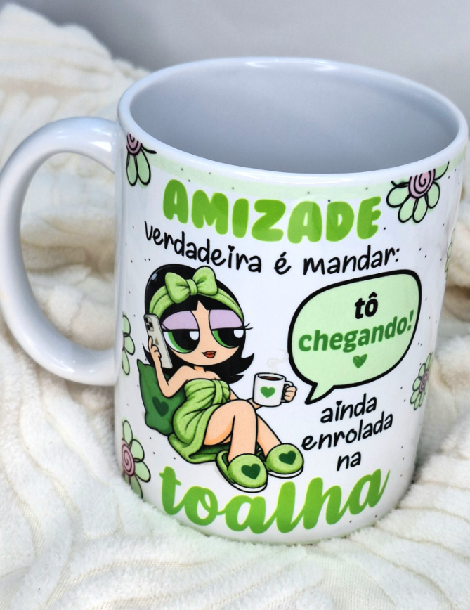 3 Artes para Caneca Amizade Verdadeira Meninas Super Poderosas Arquivo em Png 4