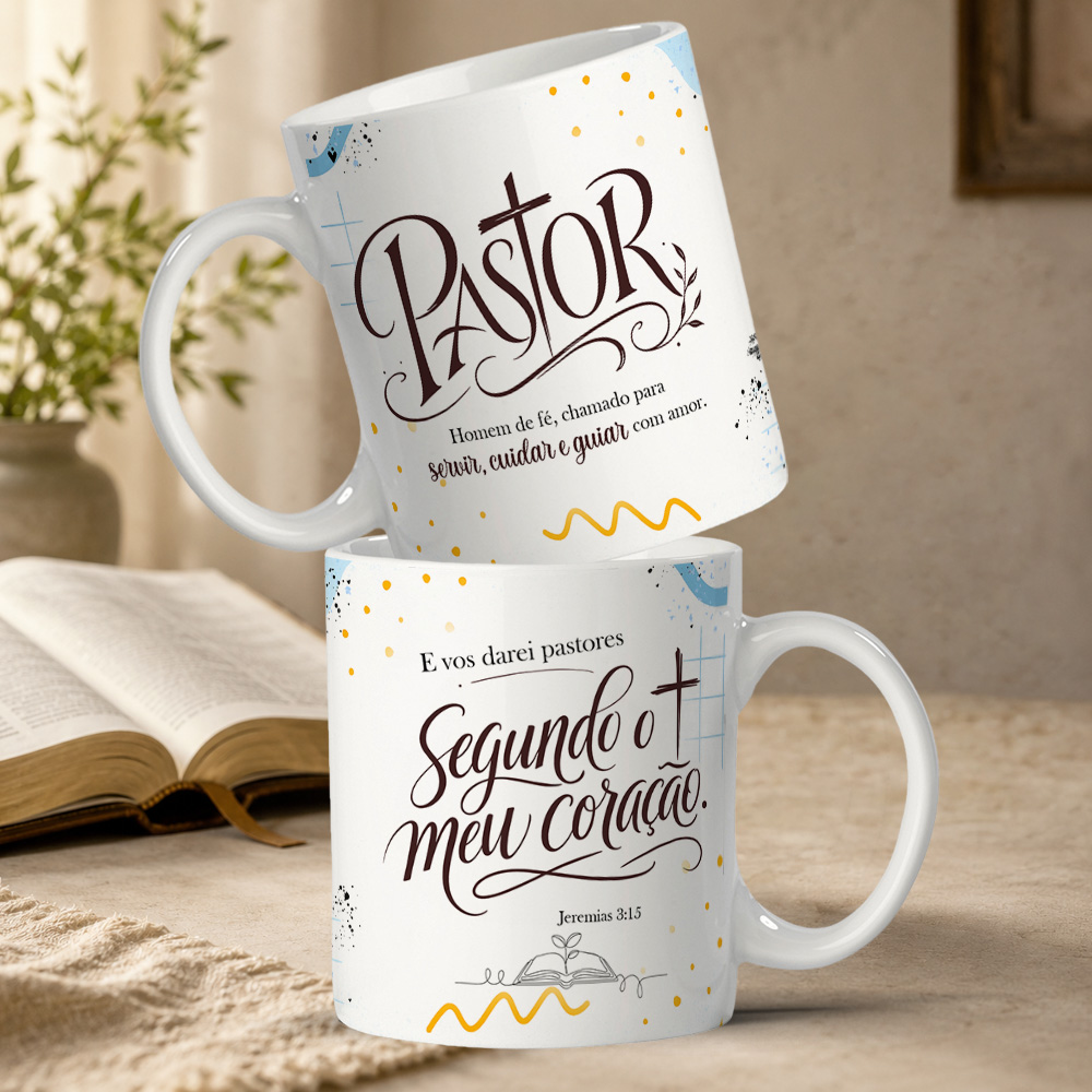 5 Artes para Caneca Dia Do Pastor Arquivo Editável  4