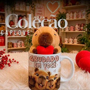6 Artes para Caneca Dia dos Namorados Capivara Caplove Arquivo em Jpg