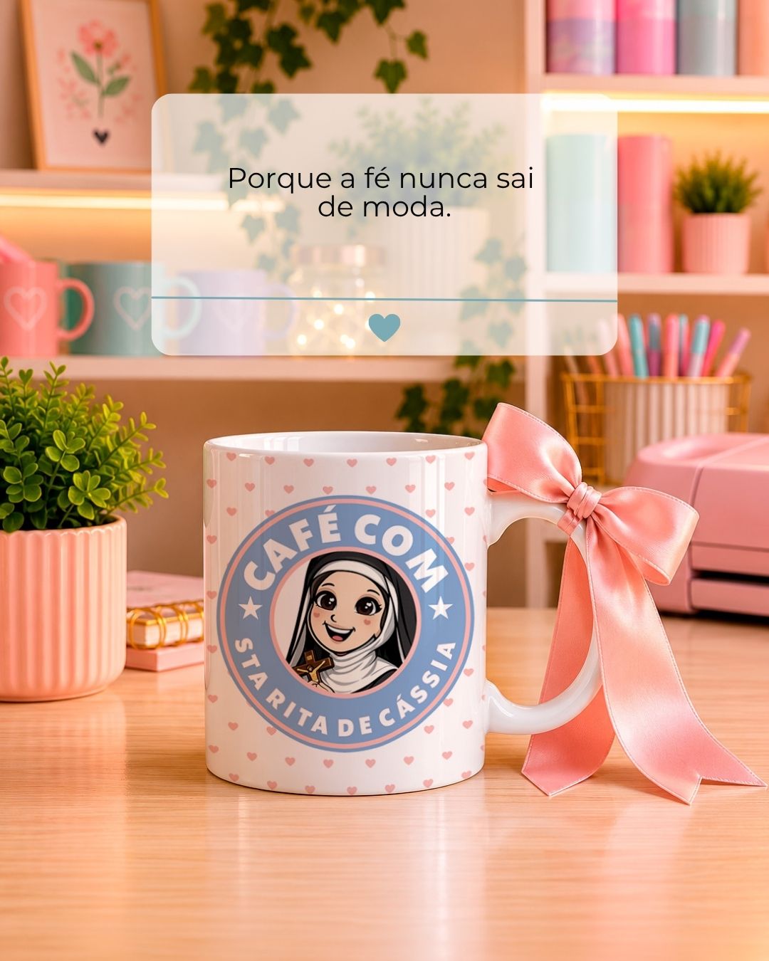 10 Artes para Caneca Santinhos Catolicos Café com Voce Arquivo Editável  2