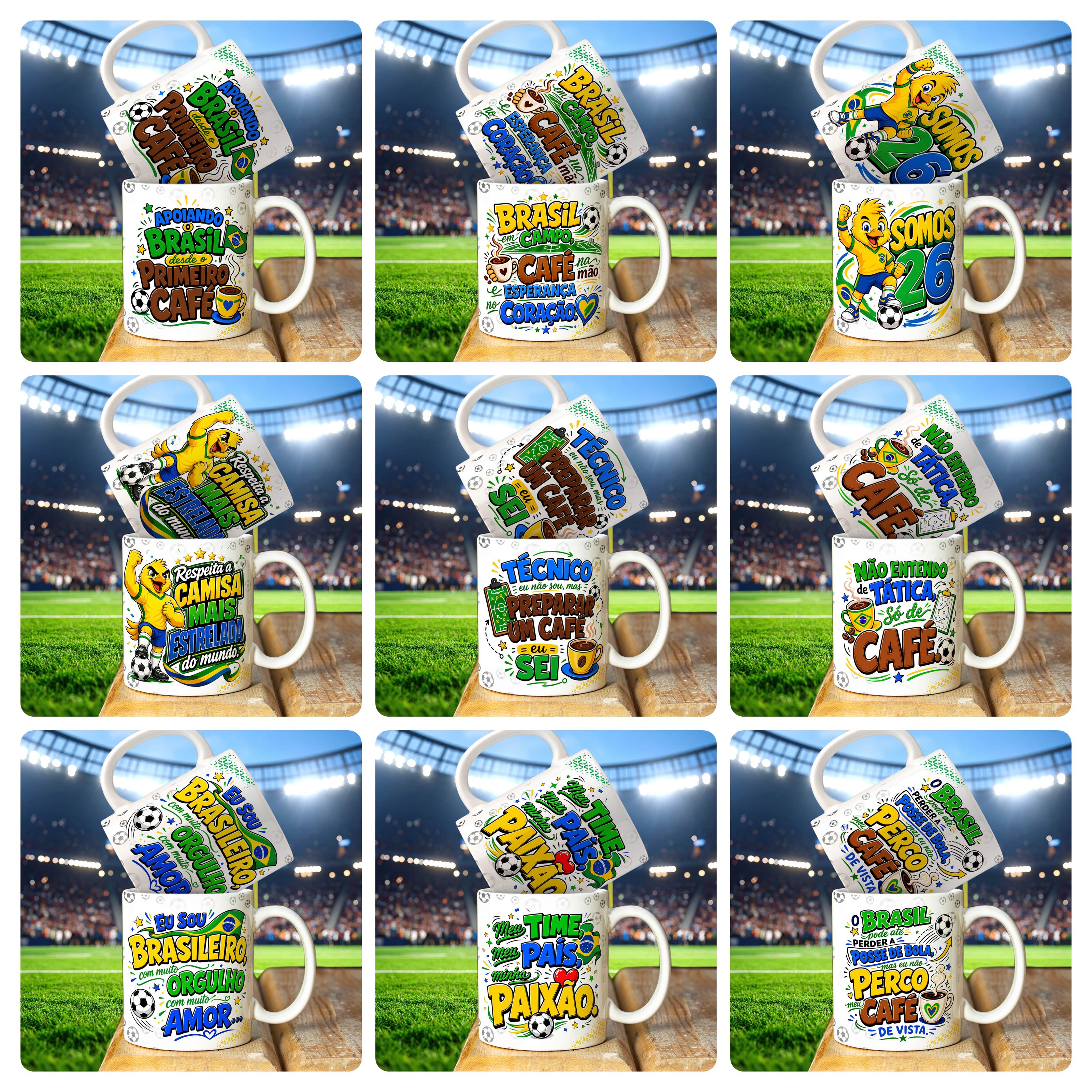 17 Artes para Caneca Brasil Copa do Mundo Arquivo em Jpg  2