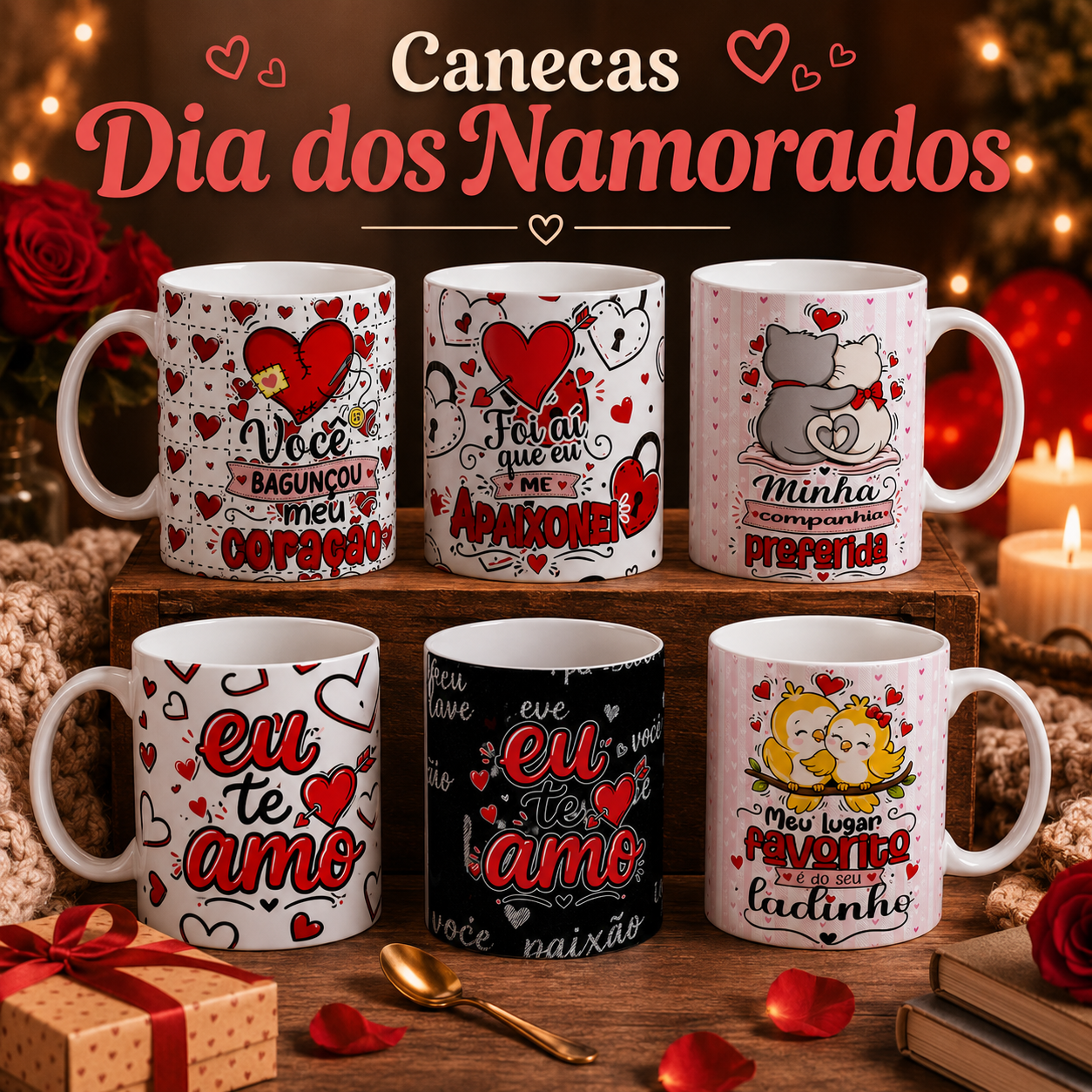 34 Artes para Caneca Almofada e Camisa Dia dos Namorados Arquivo Editável 1