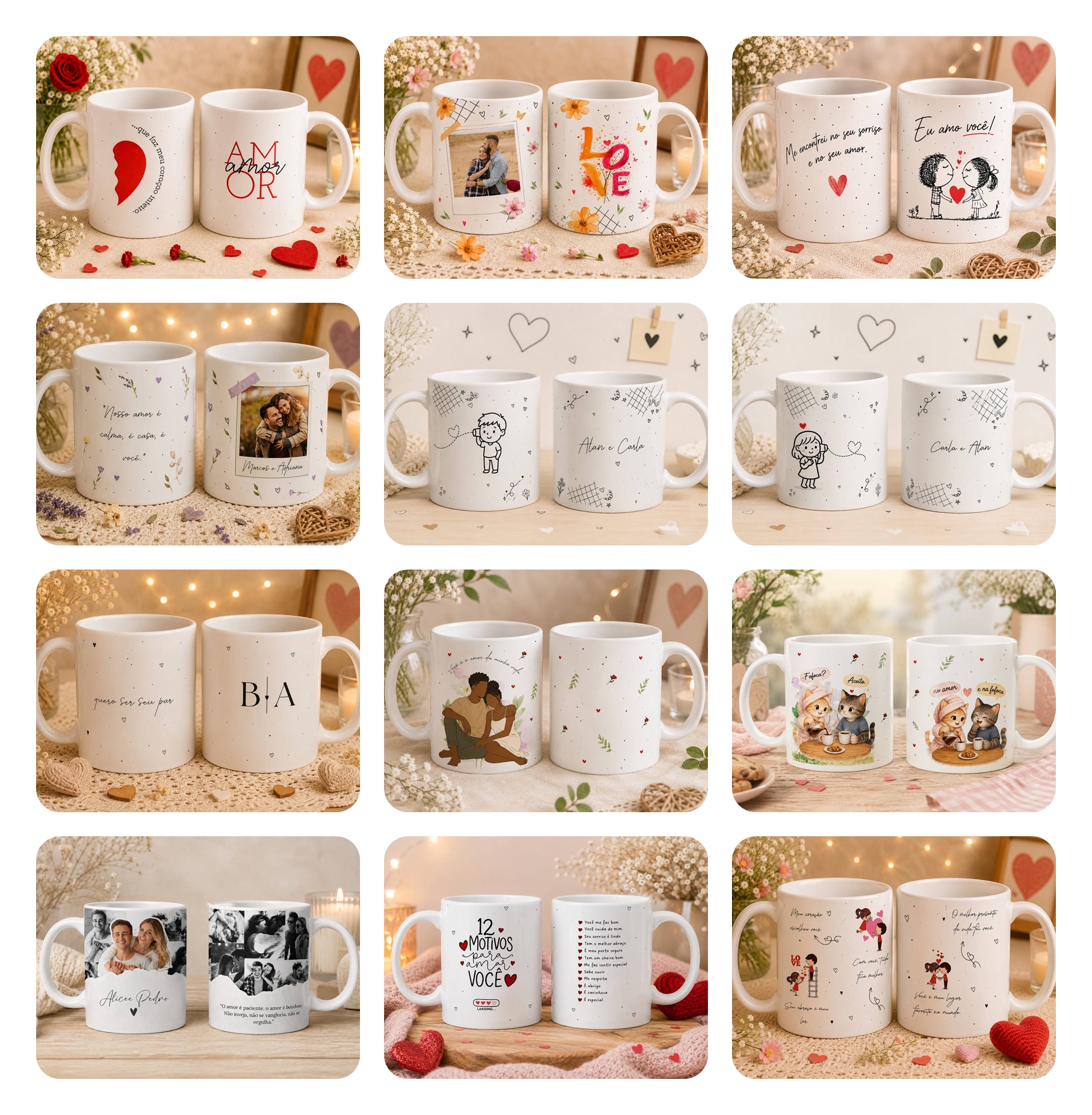 47 Artes para Caneca Dia dos Namorados Arquivos Editáveis em Canva 4