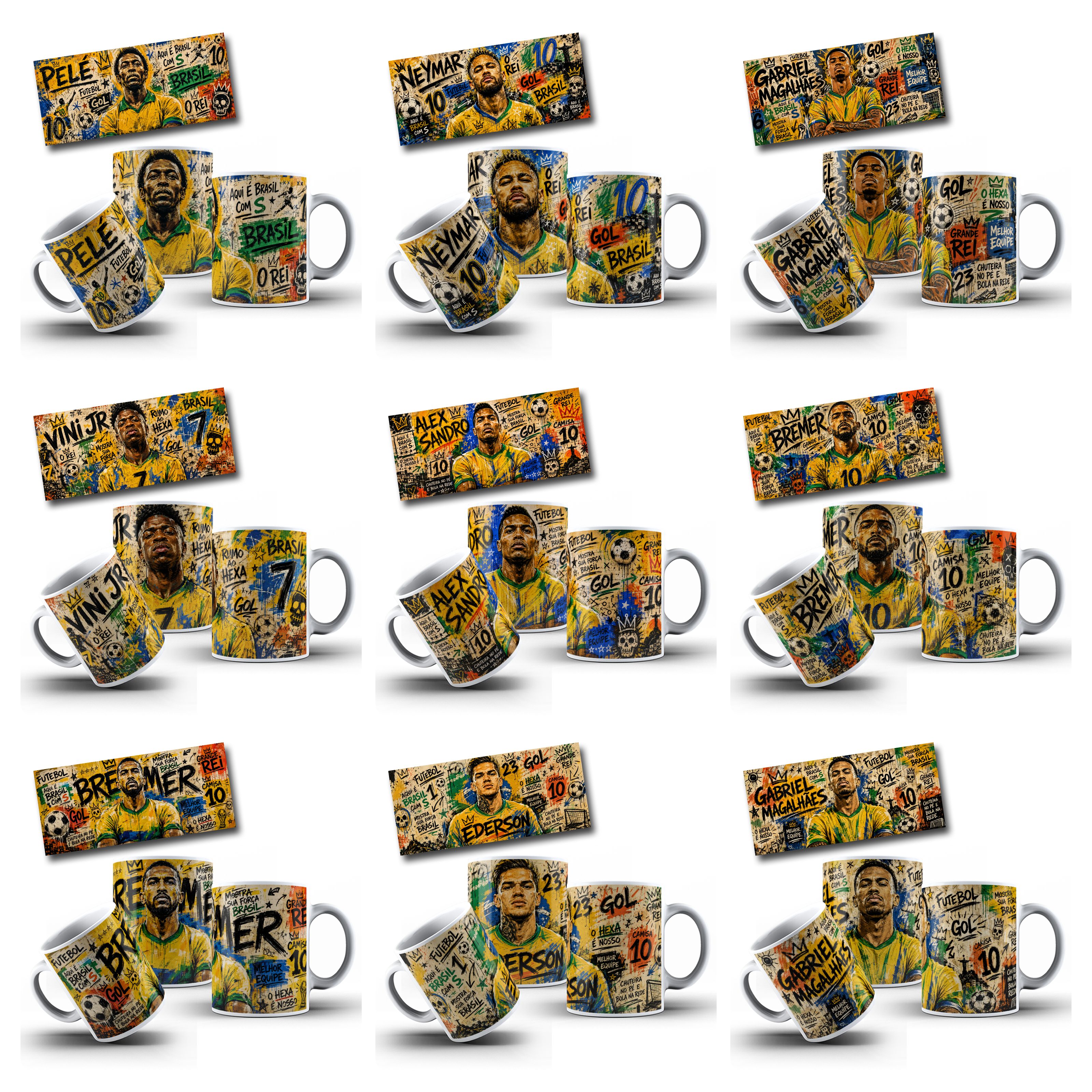 62 Artes para Caneca Copa Street Urbano Brasil Copa do Mundo Arquivo em Jpg 2