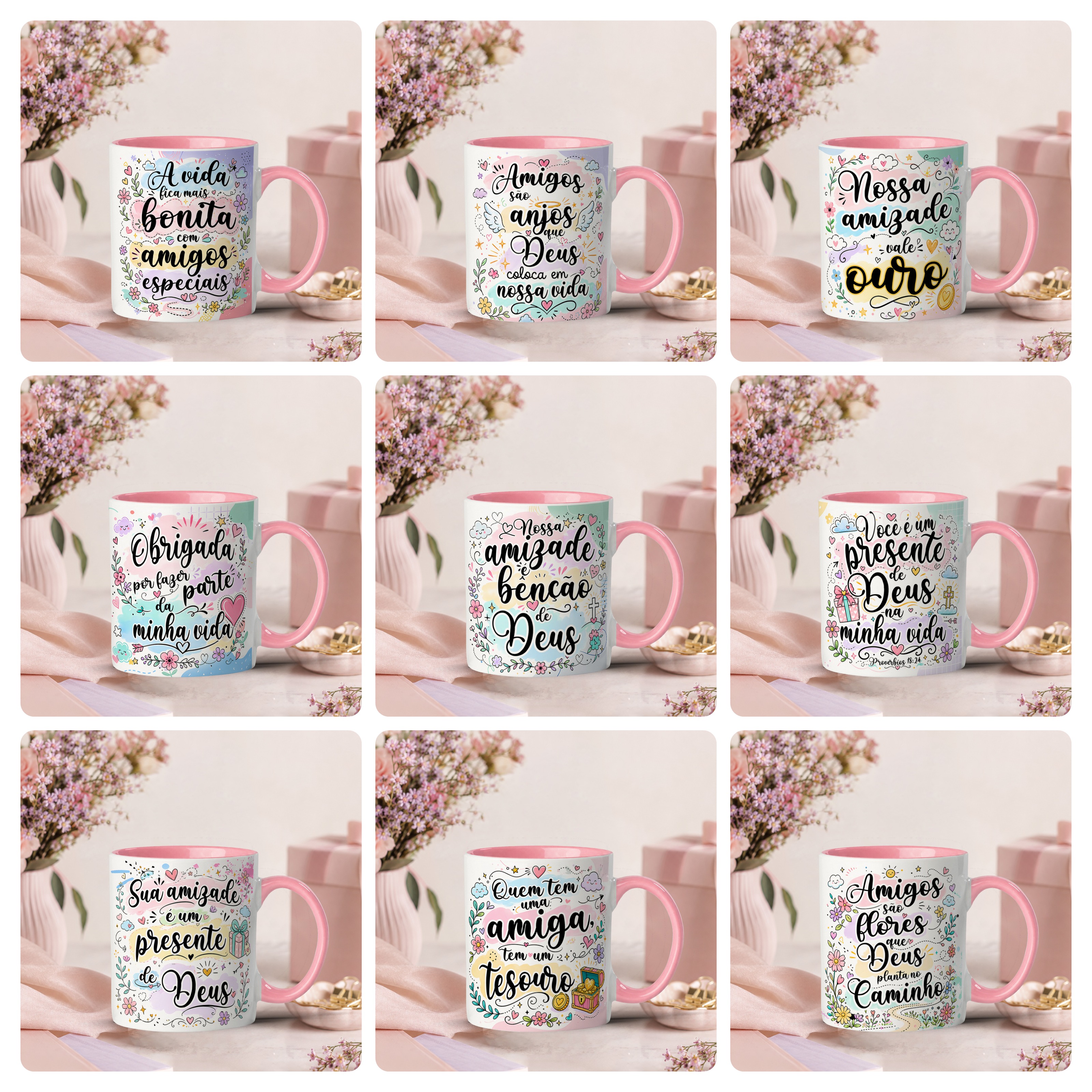 25 Artes para Caneca Amizades Amigas Arquivo Editável 2