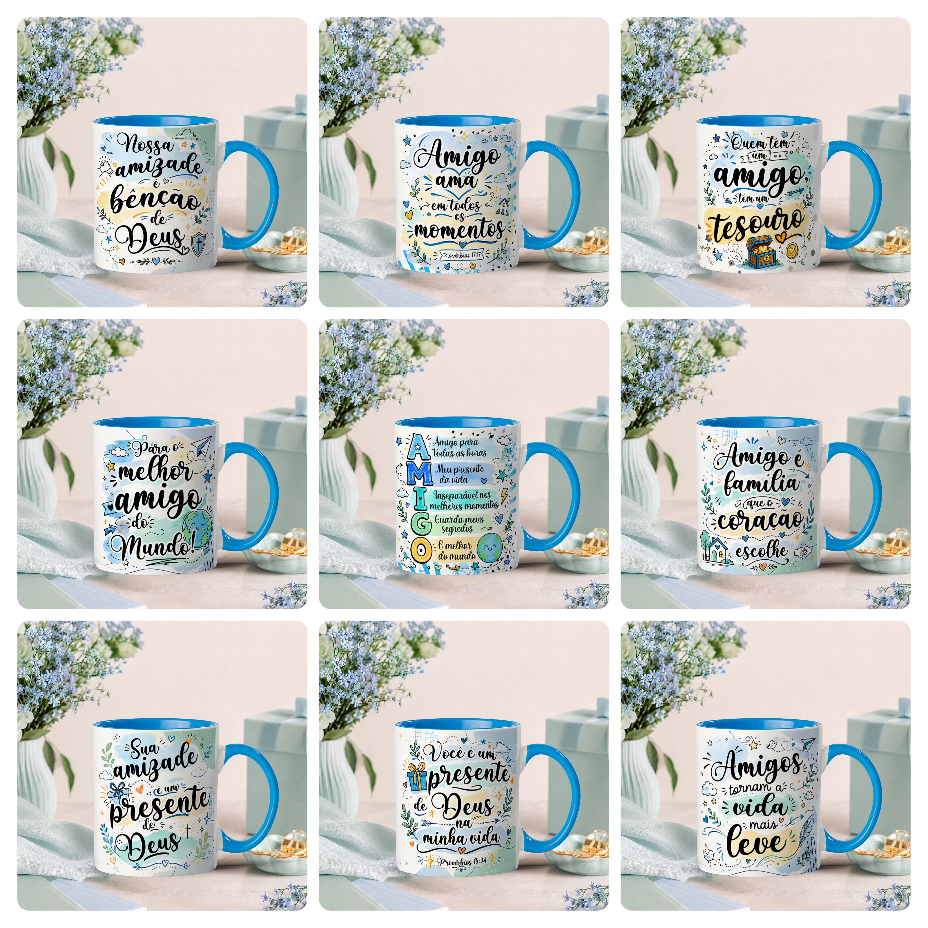 25 Artes para Caneca Amizades Amigas Arquivo Editável 3