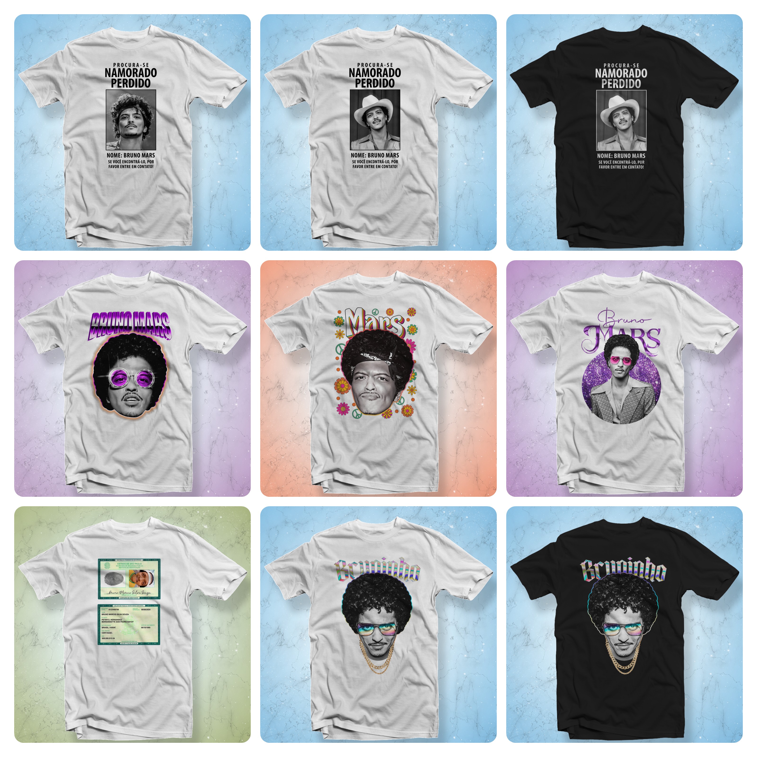 27 Artes para Caneca e Camisa Bruno Mars Arquivo em Jpg 1