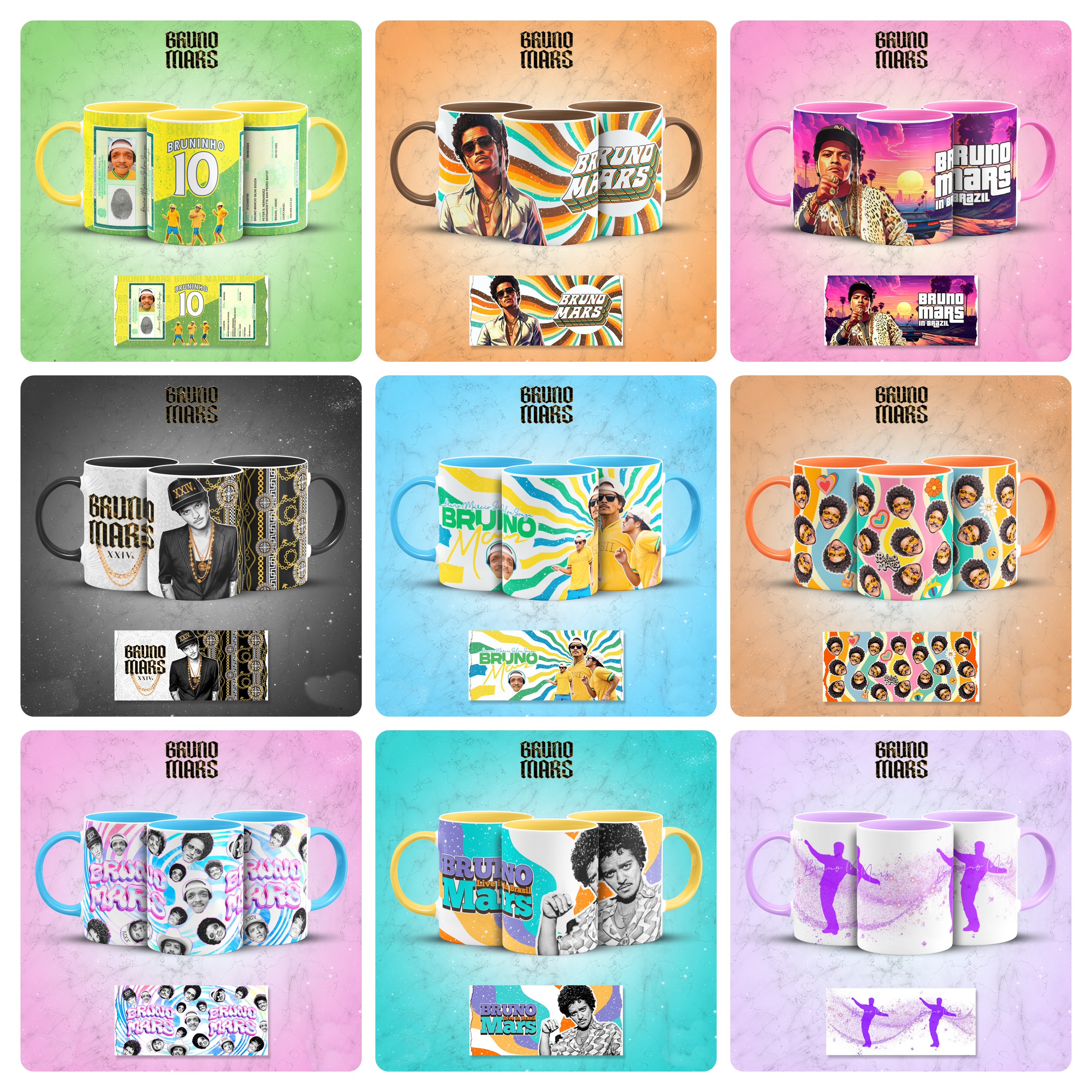 27 Artes para Caneca e Camisa Bruno Mars Arquivo em Jpg 2