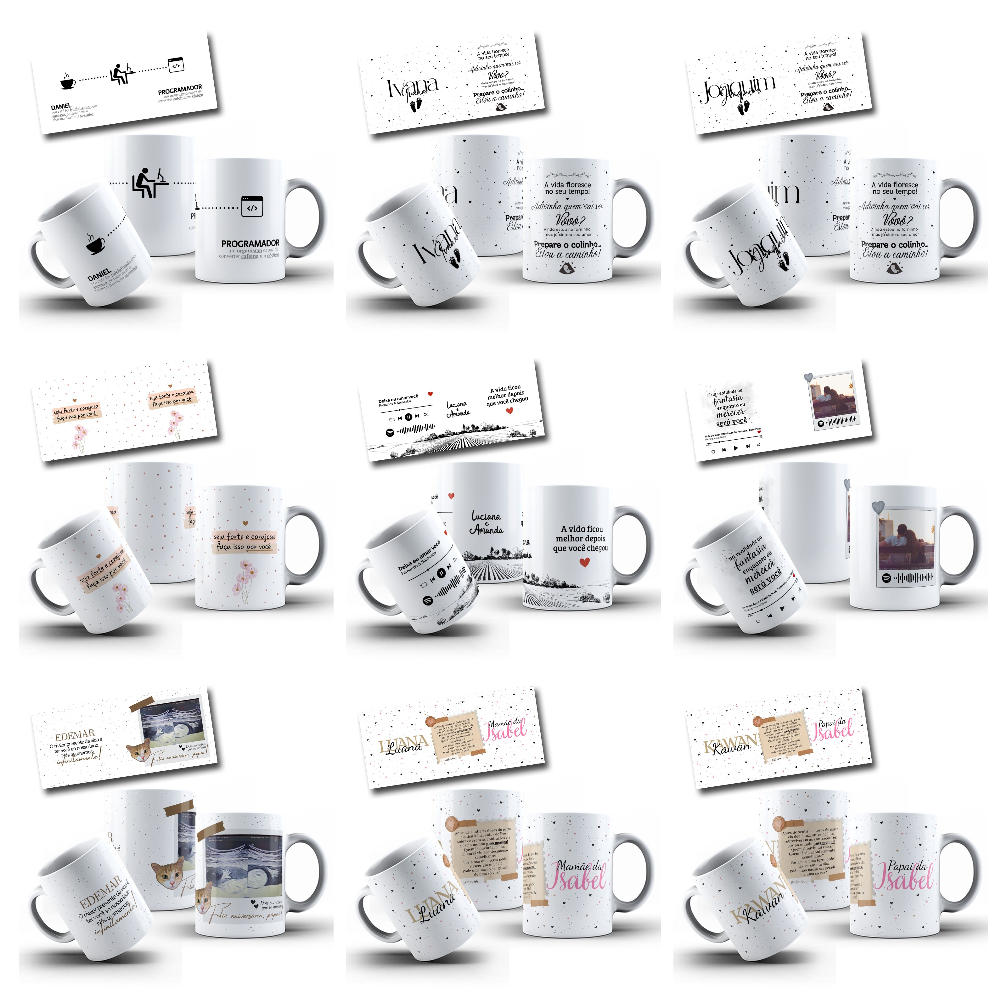100 Artes para Caneca com Temas diversos Arquivo Editável 1