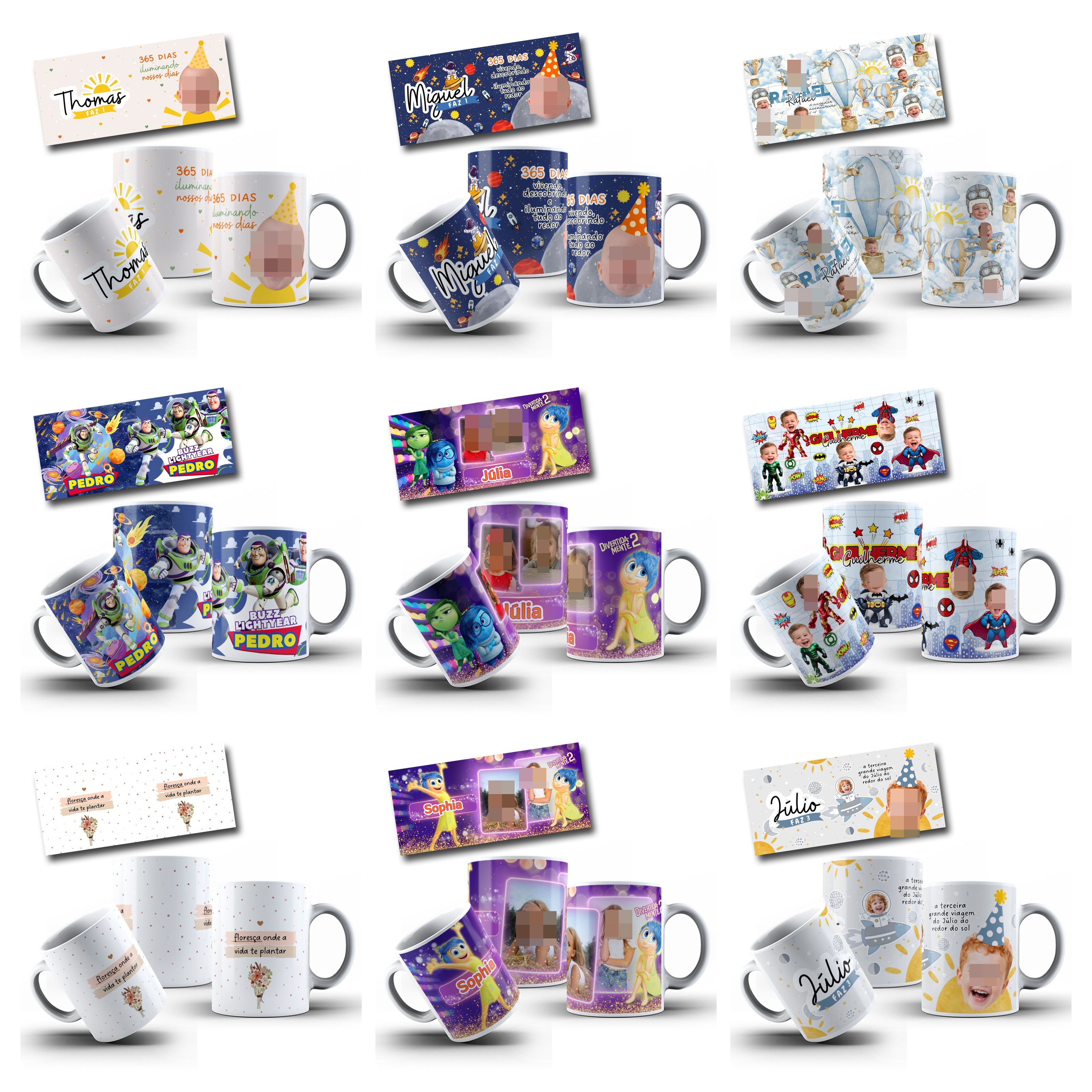 100 Artes para Caneca com Temas diversos Arquivo Editável 7