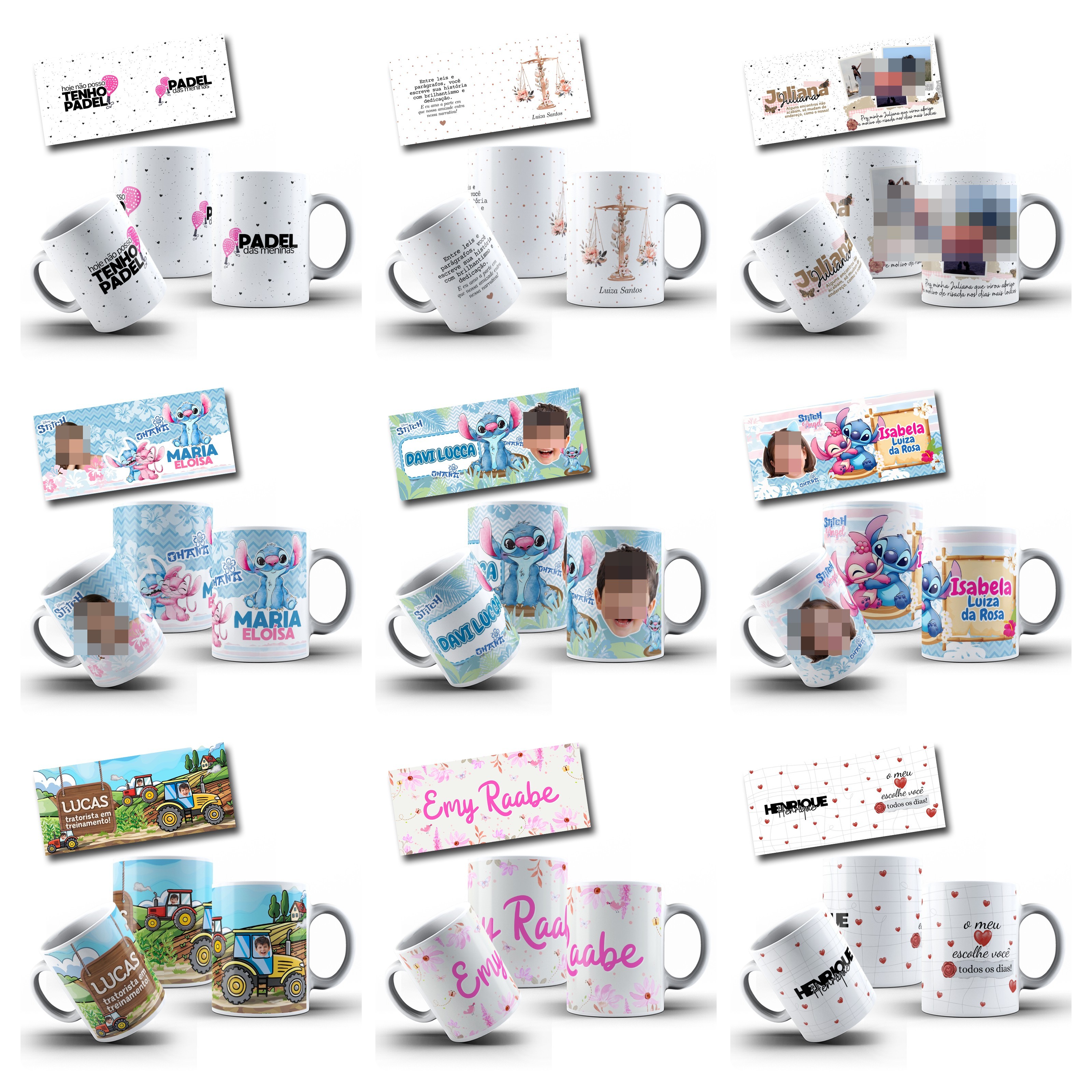 100 Artes para Caneca com Temas diversos Arquivo Editável 9