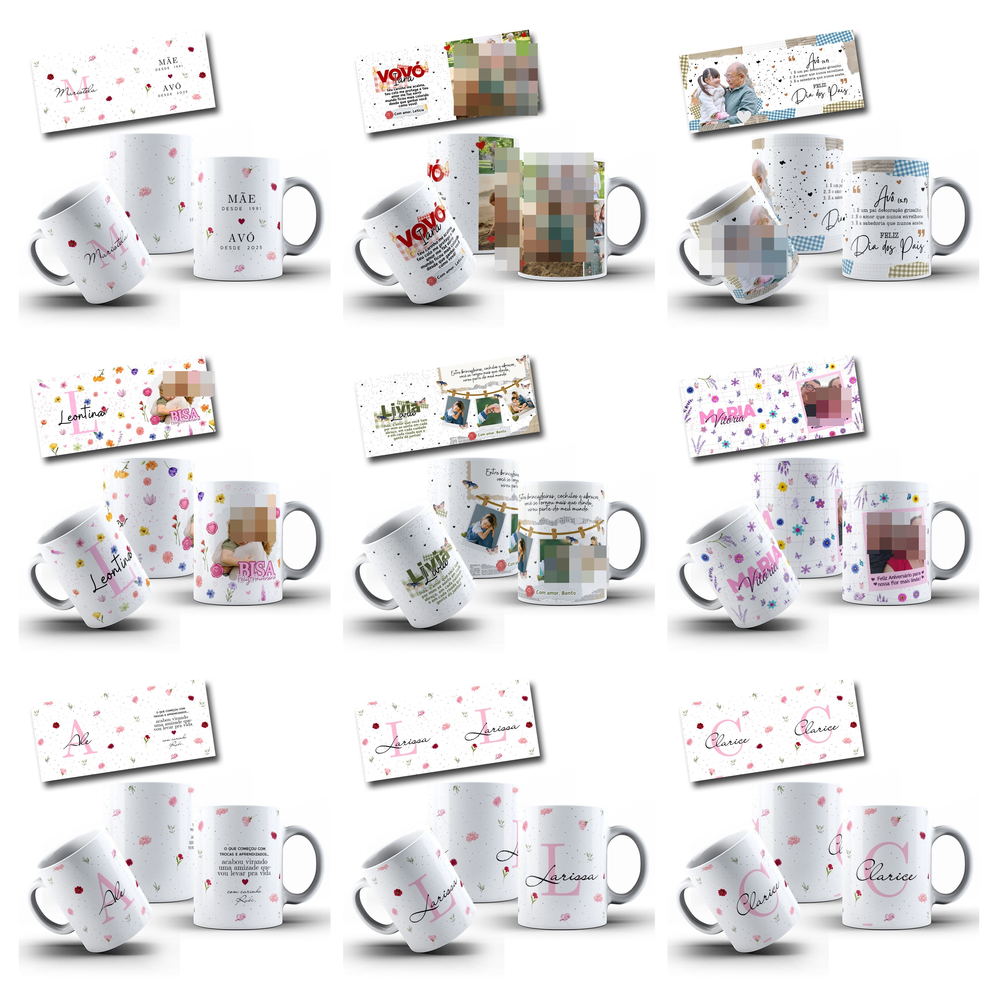 100 Artes para Caneca com Temas diversos Arquivo Editável 11
