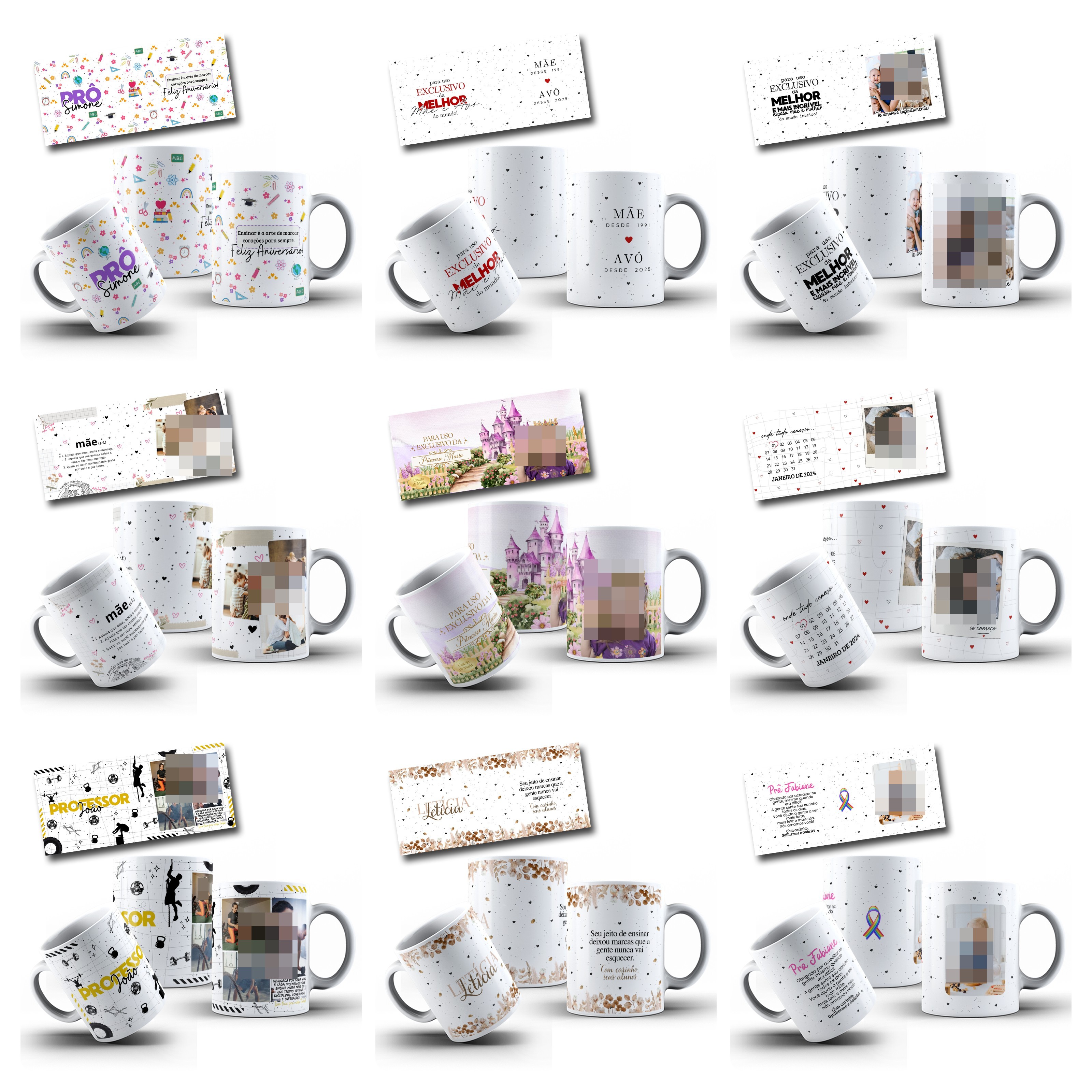100 Artes para Caneca com Temas diversos Arquivo Editável 12