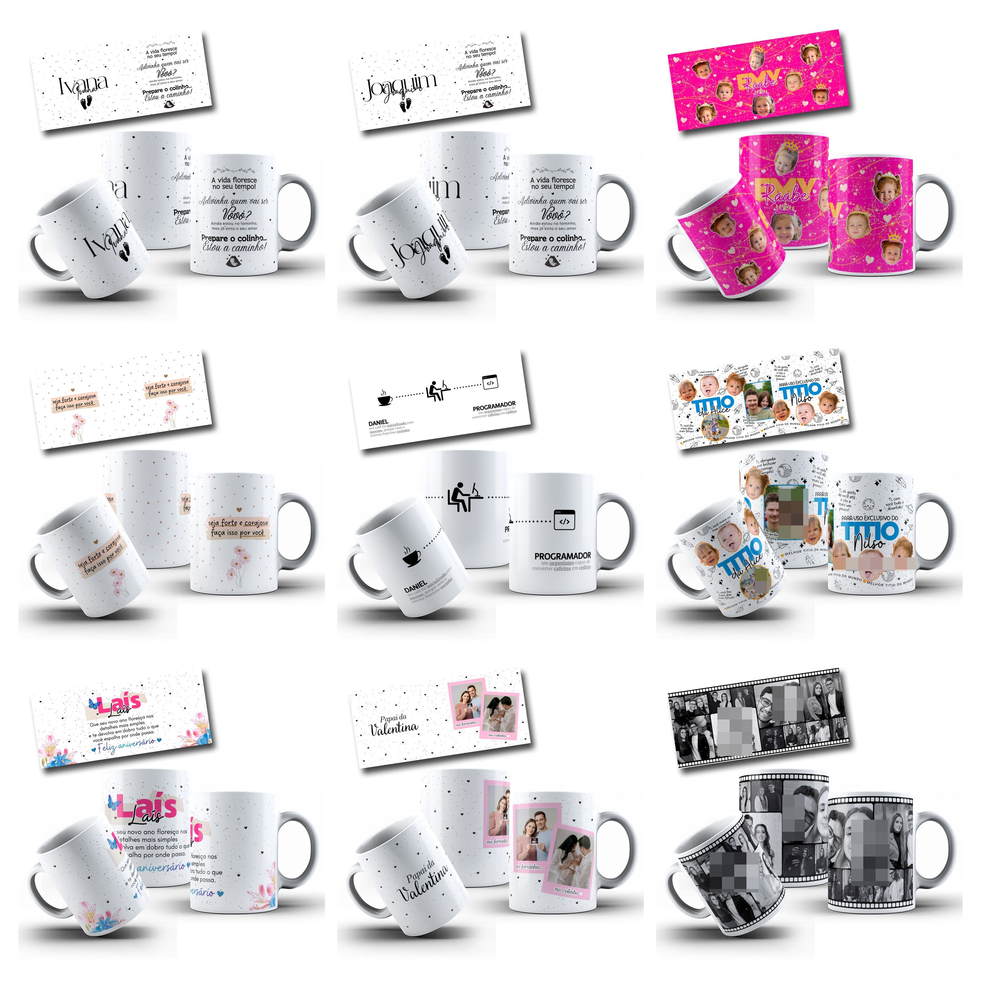 100 Artes para Caneca com Temas diversos Arquivo Editável 13