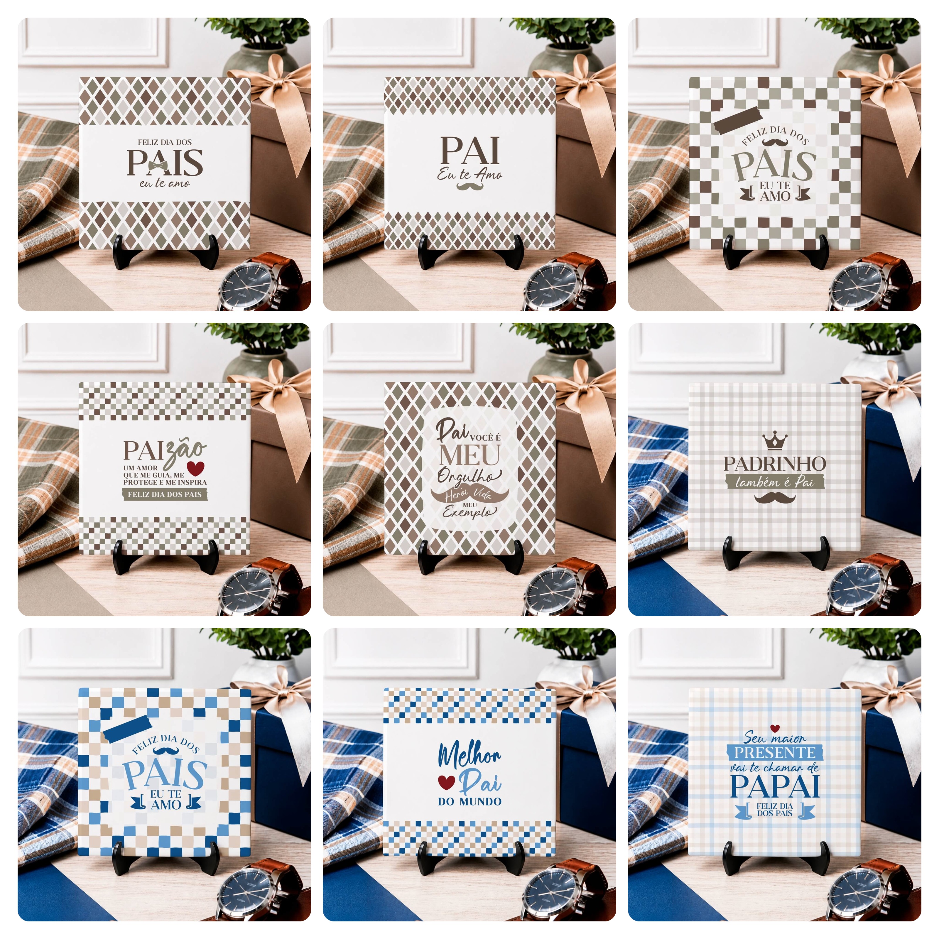 60 Artes para Caneca e Azulejo Dia dos Pais Com Foto e Sem Foto Arquivo Editável 4