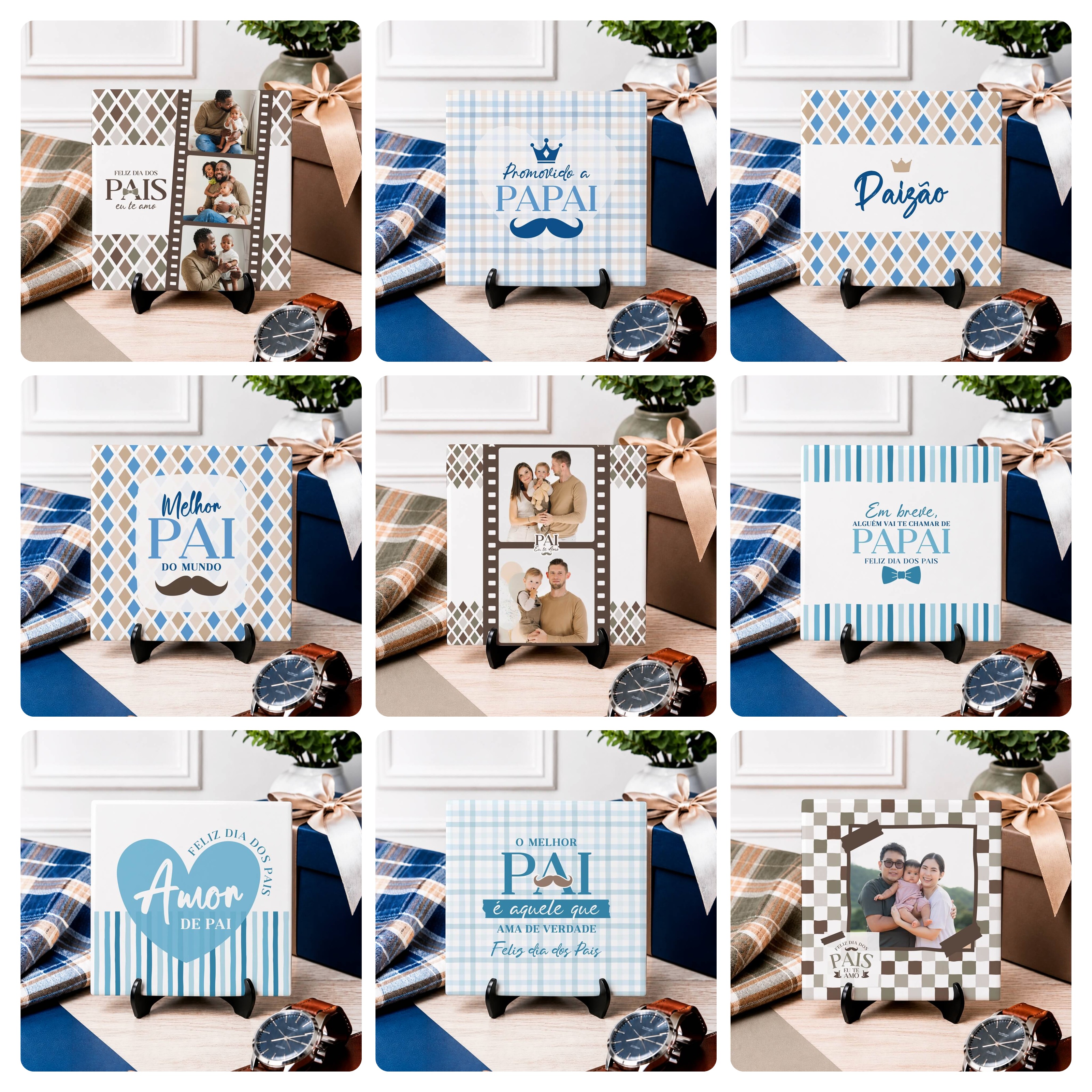 60 Artes para Caneca e Azulejo Dia dos Pais Com Foto e Sem Foto Arquivo Editável 5