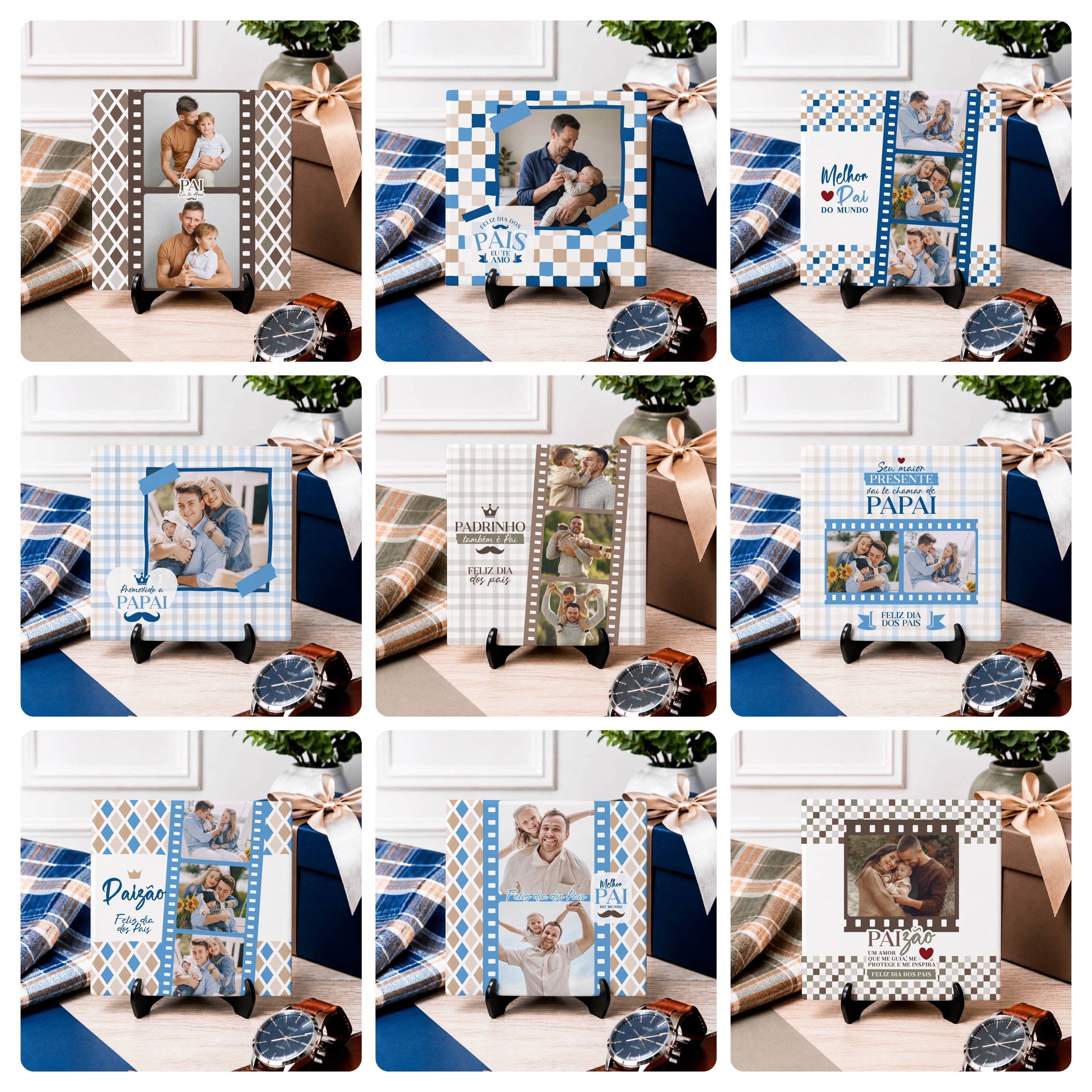 60 Artes para Caneca e Azulejo Dia dos Pais Com Foto e Sem Foto Arquivo Editável 6