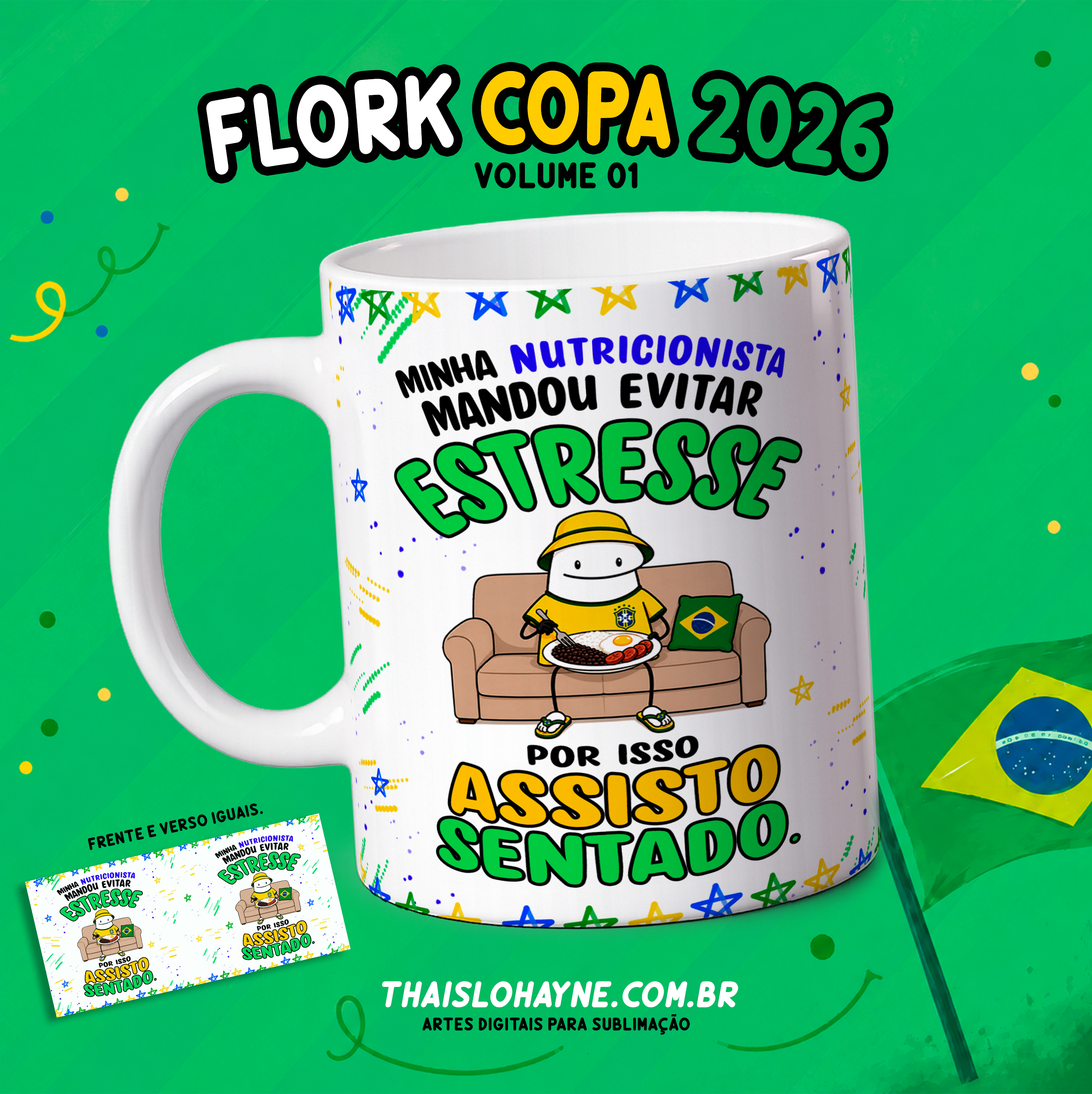 12 Artes para Caneca Flork Copa Brasil Arquivo em Png 8